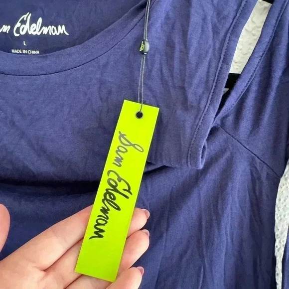 Sam Edelman Women's Cold Shoulder Tee Athletic Blue - Picture 5 of 7